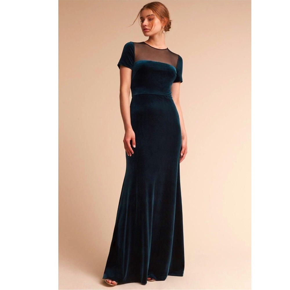 BHLDN x Vera Wang Katia Dress - Emerald Green Gown, Size 6